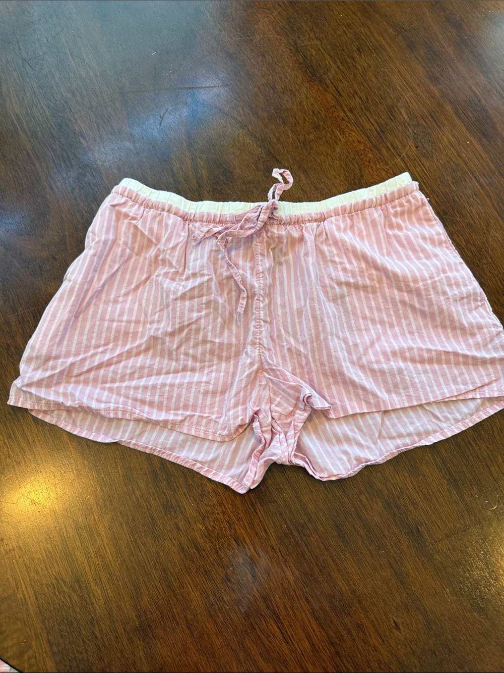 H&M Pink and White Striped Lounge Shorts
